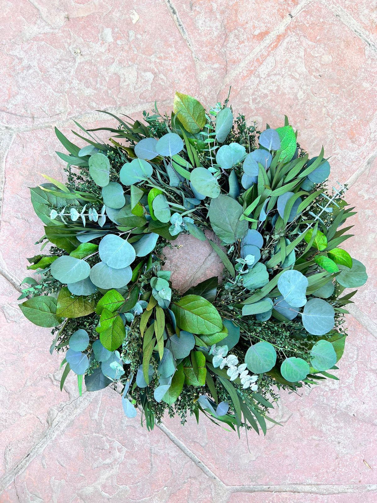 Preserved All-Green Floral Wreath – Everlasting Front Door & Kitchen Decor