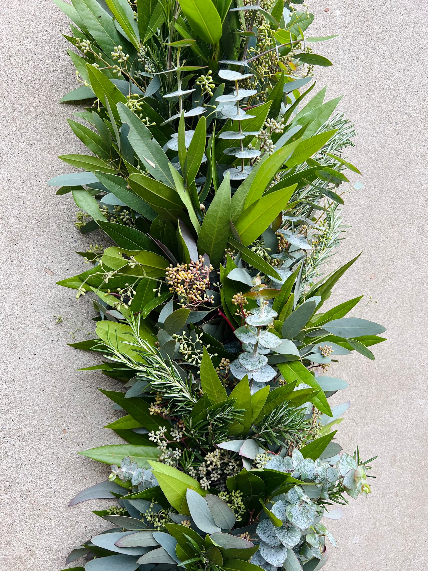 Fresh Eucalyptus, Bay Leaf & Rosemary Garland – Table Runner & Mantel Decor
