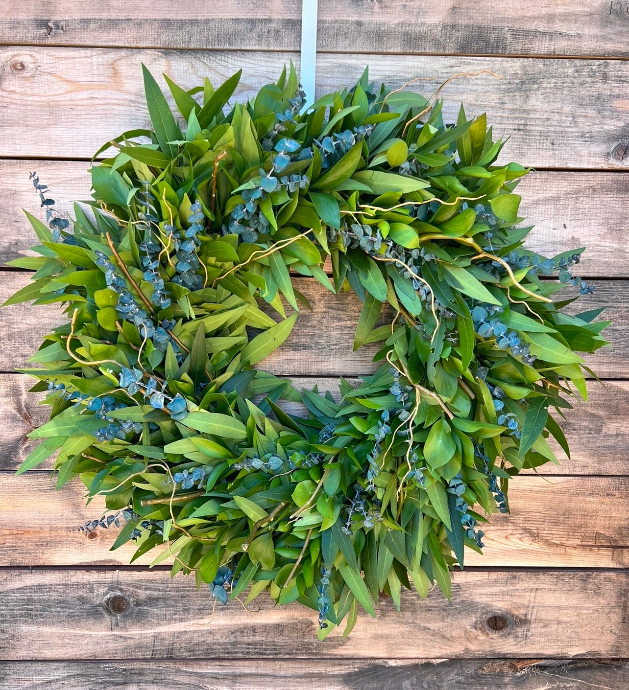 FRESH Bay Leaf, Curly Willow Preserved Eucalyptus wreath full of aroma front door decor Wedding Birthday Gift Kitchen Spring, easter