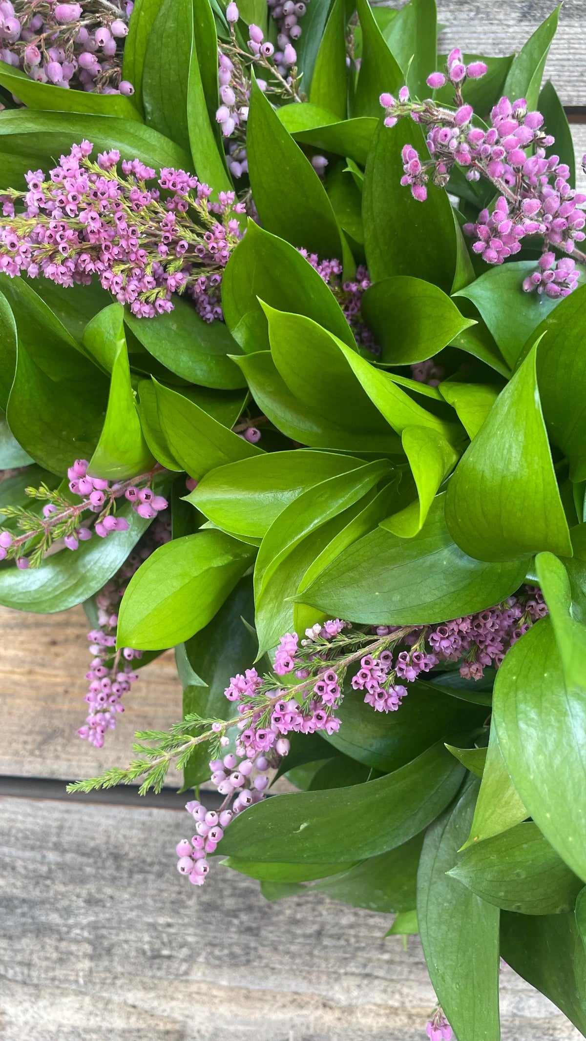 Fresh Ruscus, Heather Wreath – Colorful – Birthday Gift – Wedding