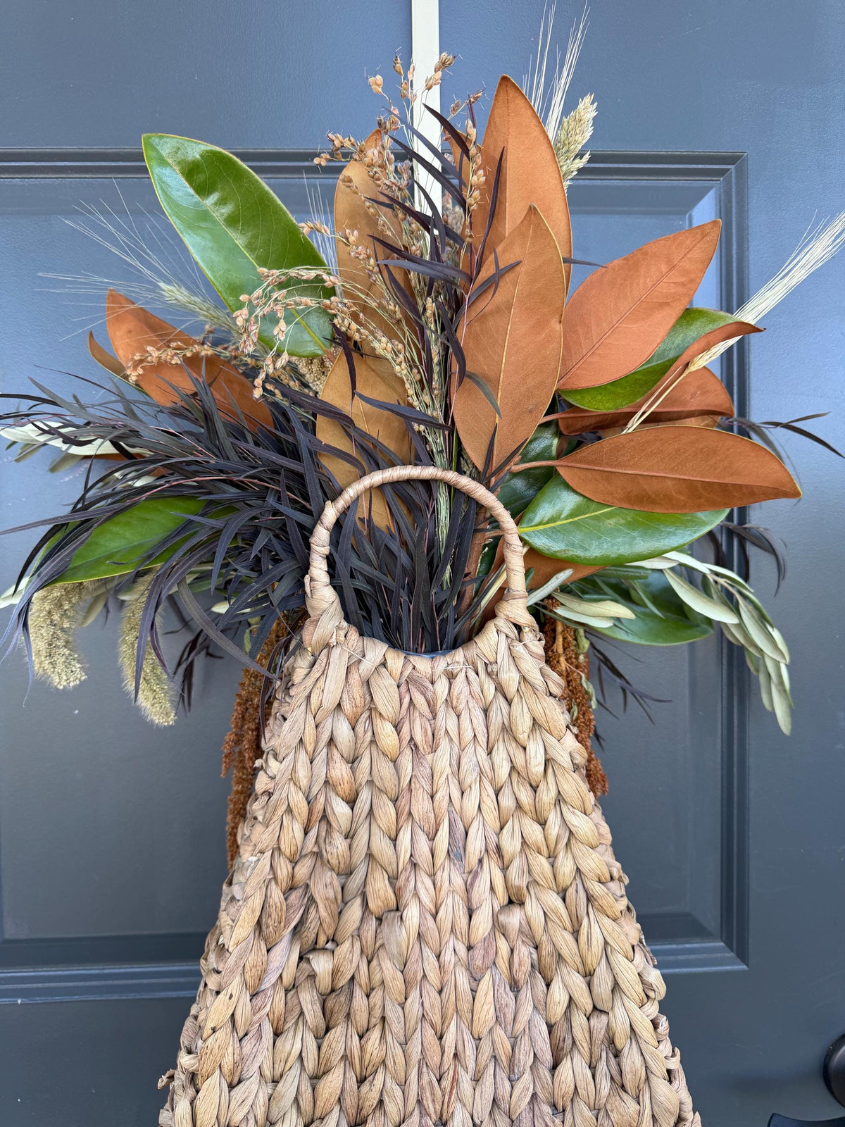 Fall Floral Basket for Front Door – Fall Autumn Greenery Bundle