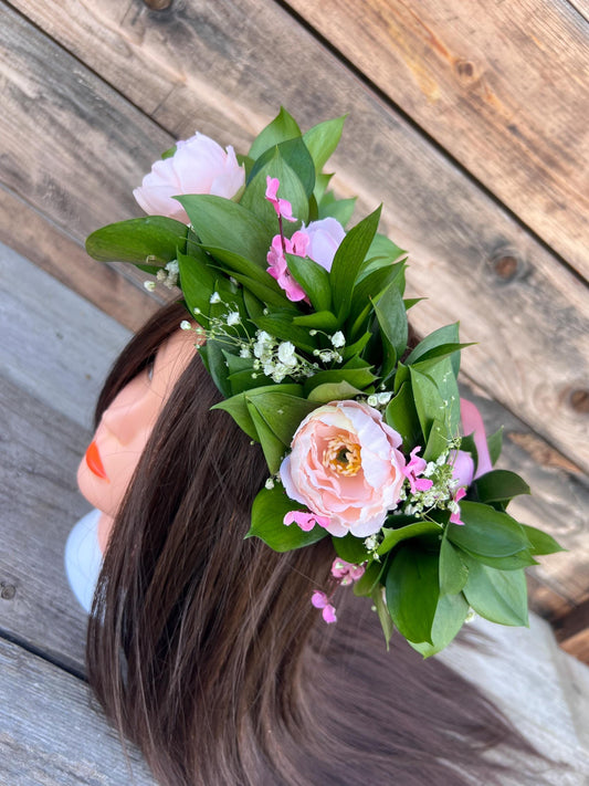 Handmade Ruscus Flower Crown – Aromatic Bay Laurel Crown