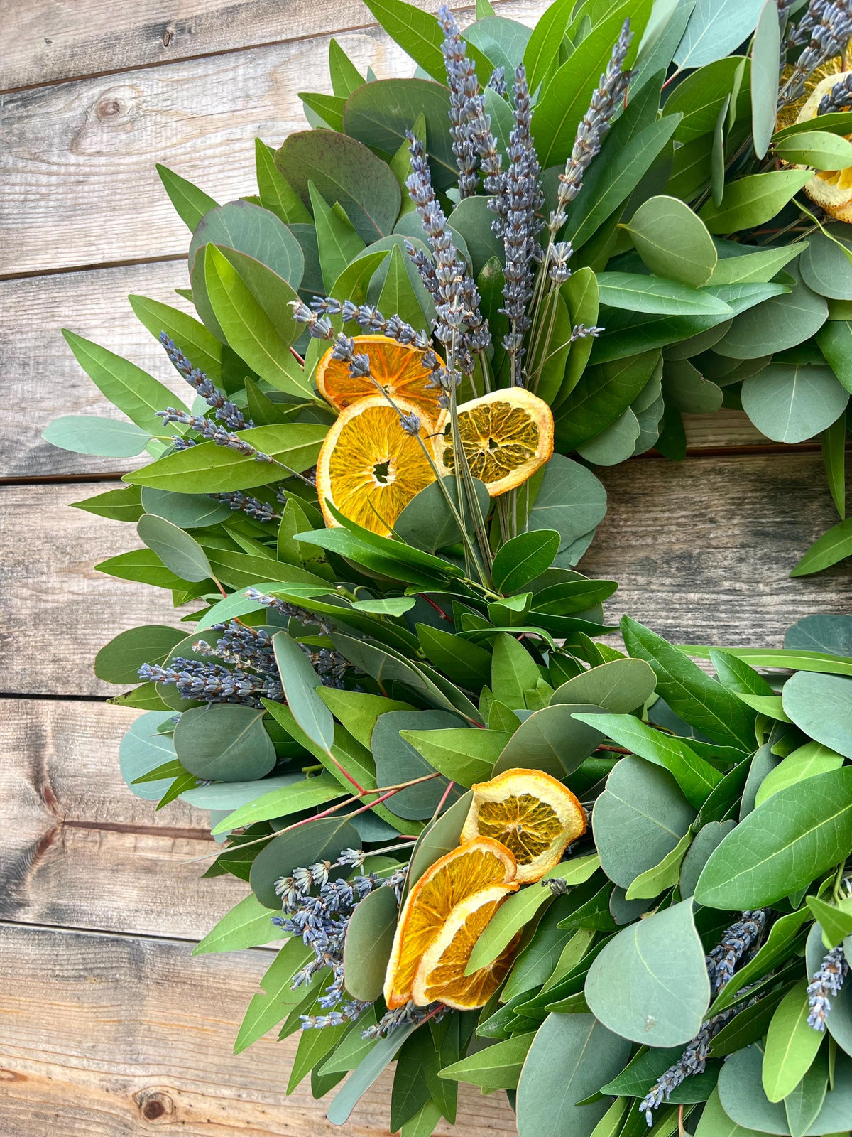 Dried Lavender Eucalyptus Bay Leaf Orange Wreath