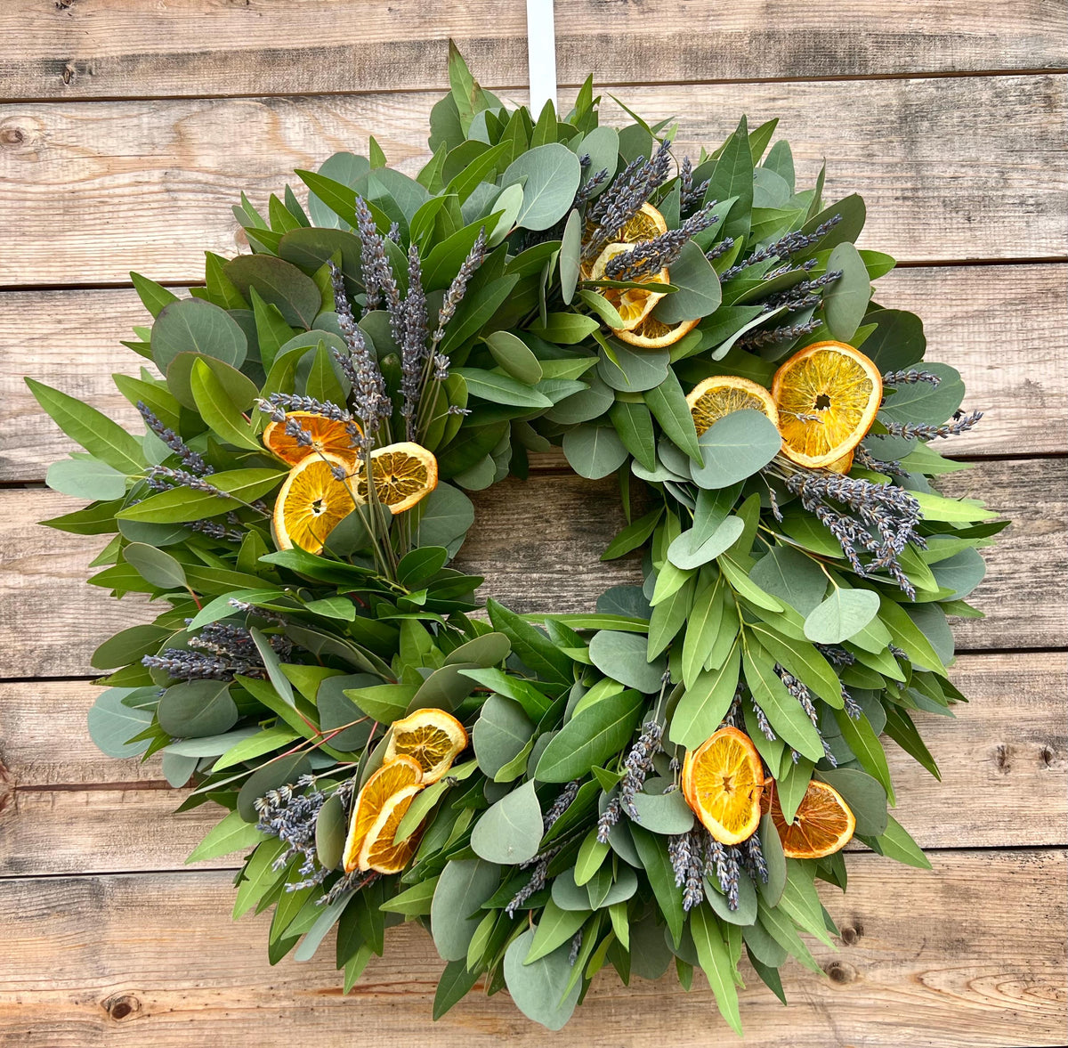 Dried Lavender Eucalyptus Bay Leaf Orange Wreath