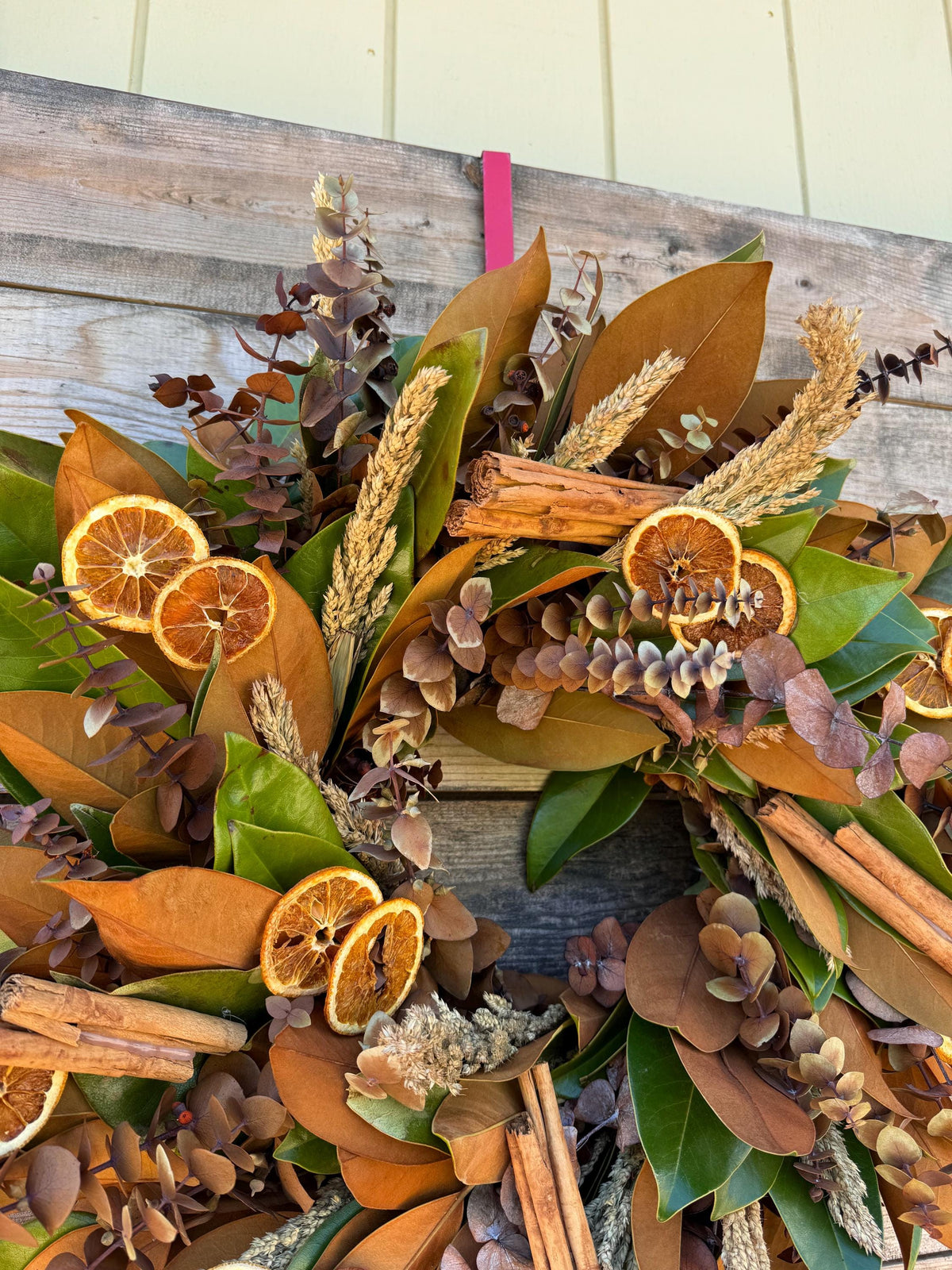 Fresh Magnolia, Real Cinnamon, Orange, Eucalyptus Wreath, Fall