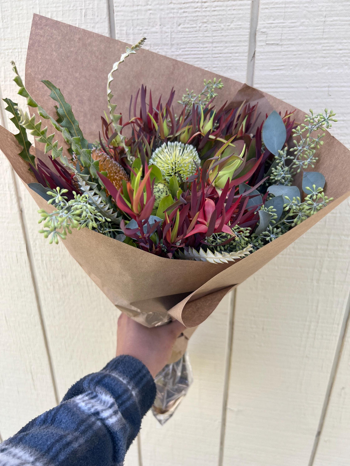 Fresh Banksia Eucalyptus Bouquet – Birthday Boho Home Decor Arrangement