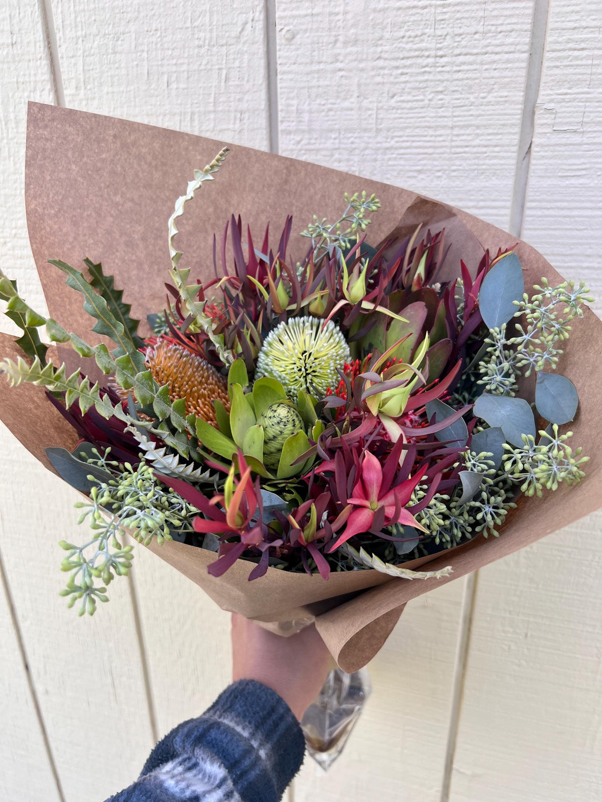 Fresh Banksia Eucalyptus Bouquet – Birthday Boho Home Decor Arrangement