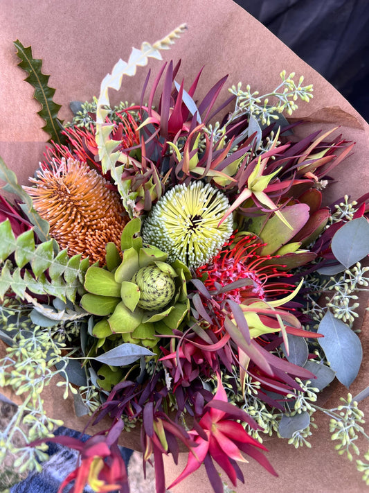 Fresh Banksia Eucalyptus Bouquet – Birthday Boho Home Decor Arrangement