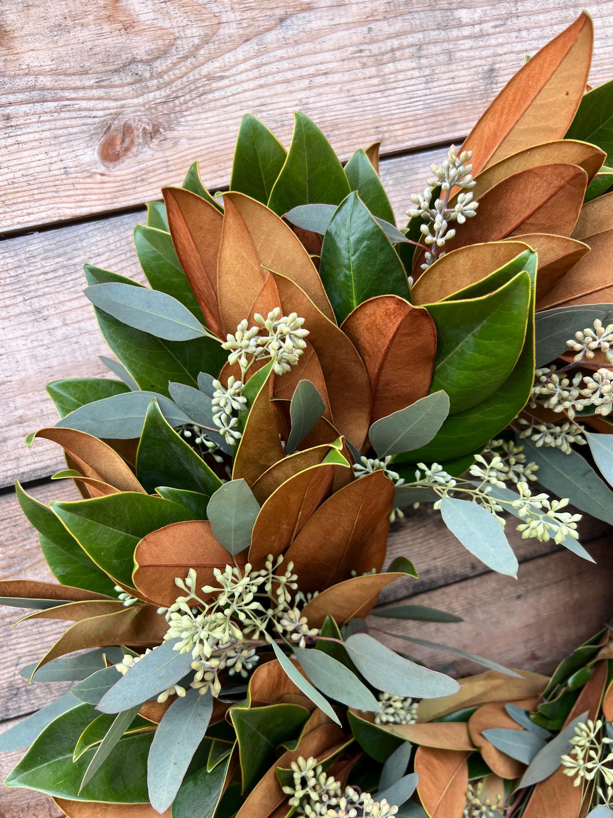 Fresh Magnolia Eucalyptus Wreath – Handcrafted Front Door Decor