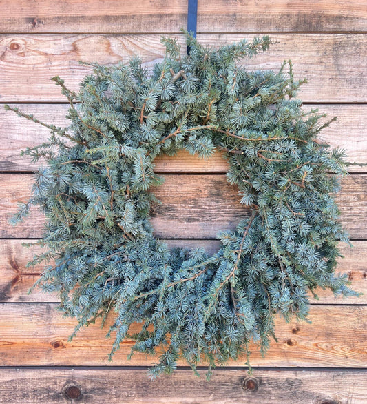 Fresh Blue Atlas Wreath – Front Door – Housewarming – Home Decor – Boho