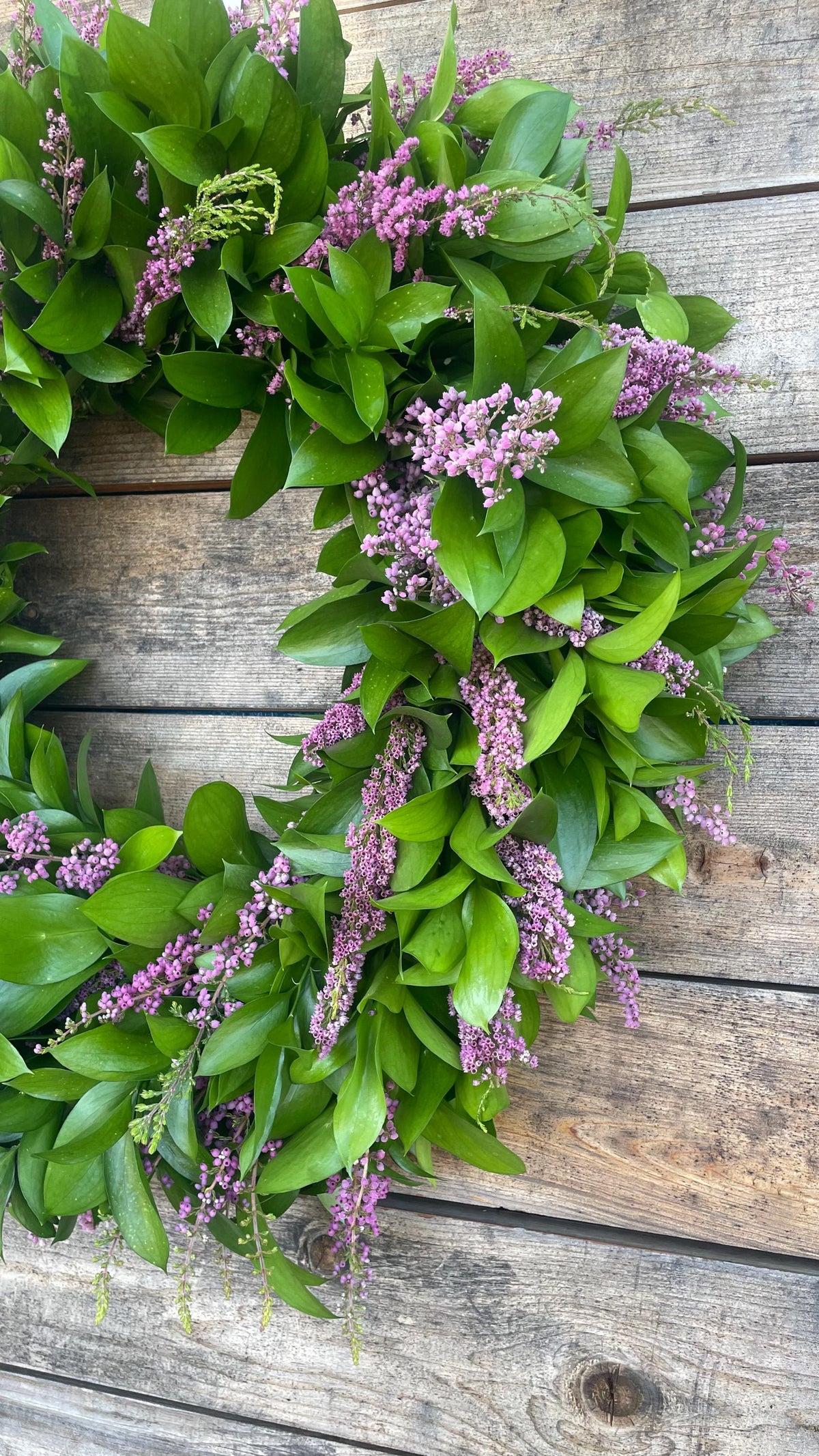 Fresh Ruscus, Heather Wreath – Colorful – Birthday Gift – Wedding