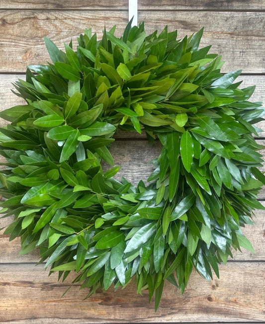 Fresh Bay Leaf Wreath – Aromatic Handcrafted Home Decor, Front Door, Fall