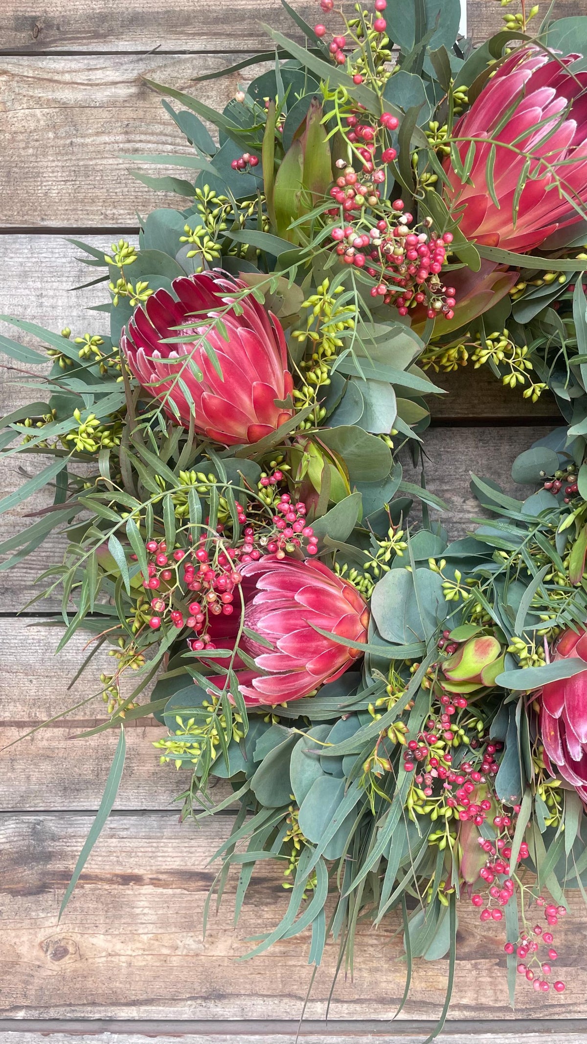 Handcrafted Protea Eucalyptus Wreath