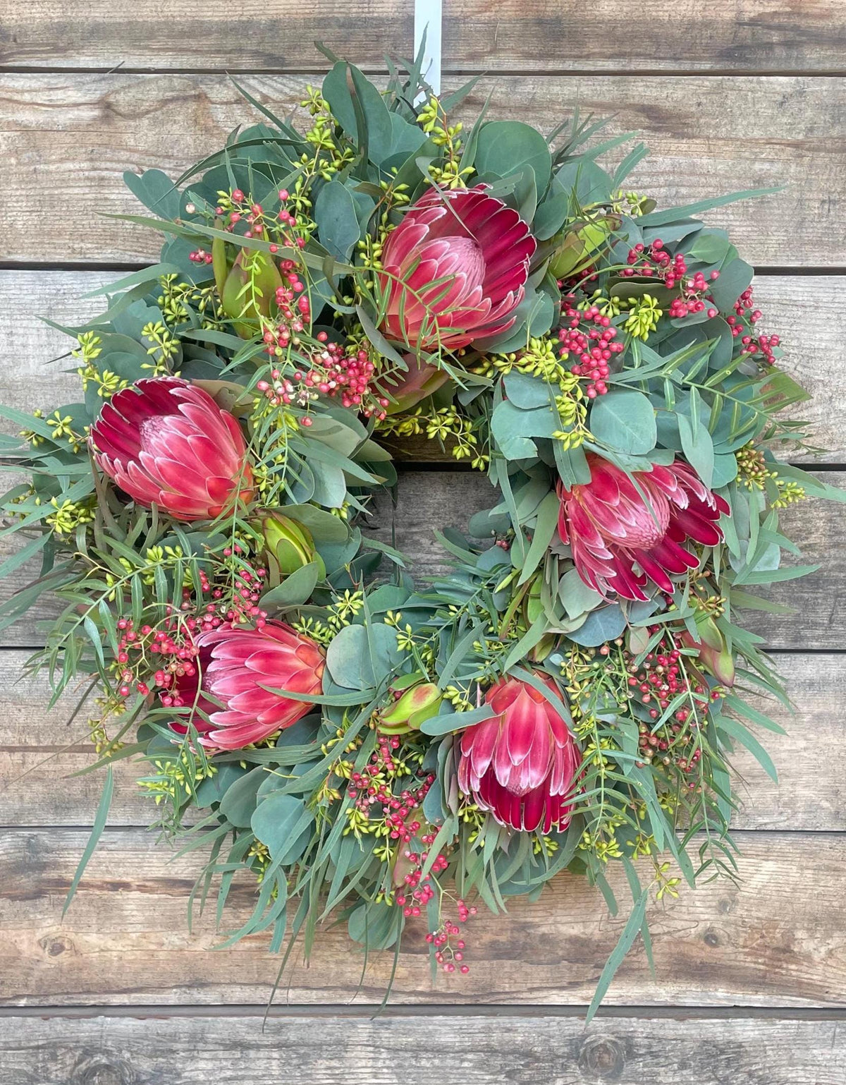 Handcrafted Protea Eucalyptus Wreath
