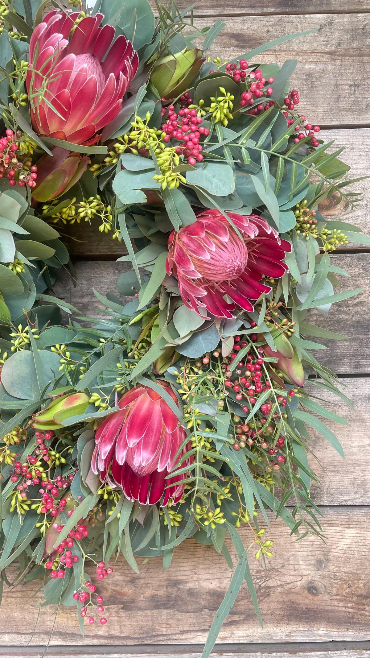 Handcrafted Protea Eucalyptus Wreath