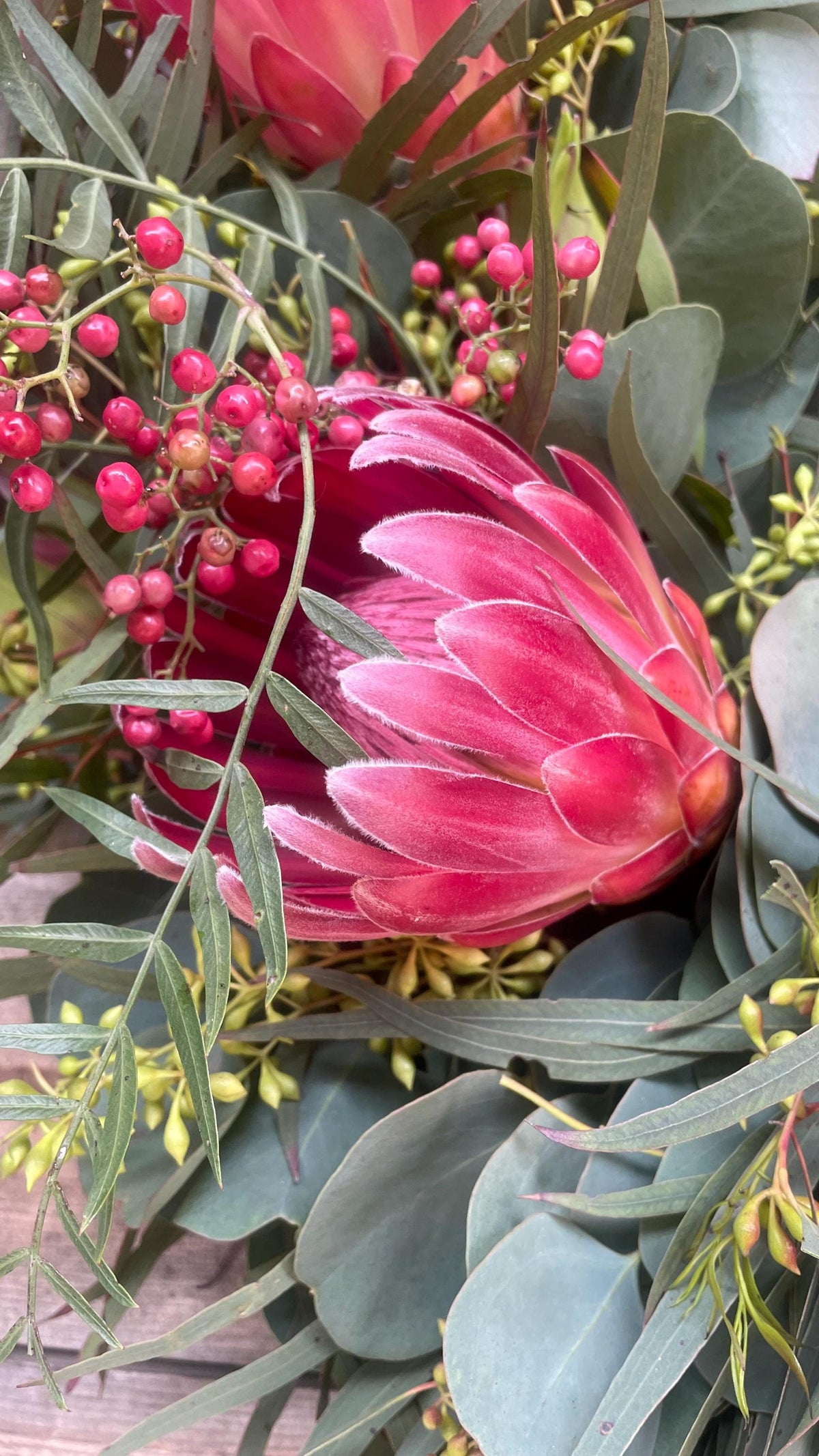 Handcrafted Protea Eucalyptus Wreath