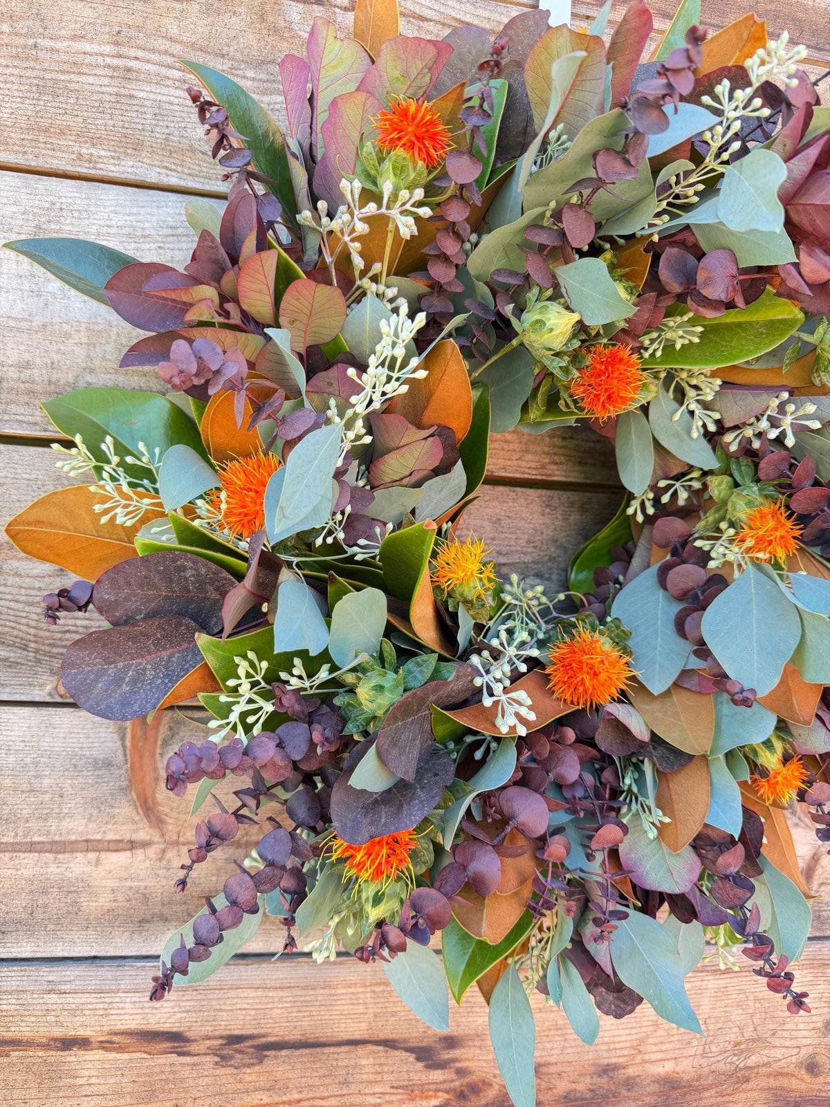 Fresh Real Magnolia Leaf, Seeded, Eucalyptus – Front Door Decor – Kitchen