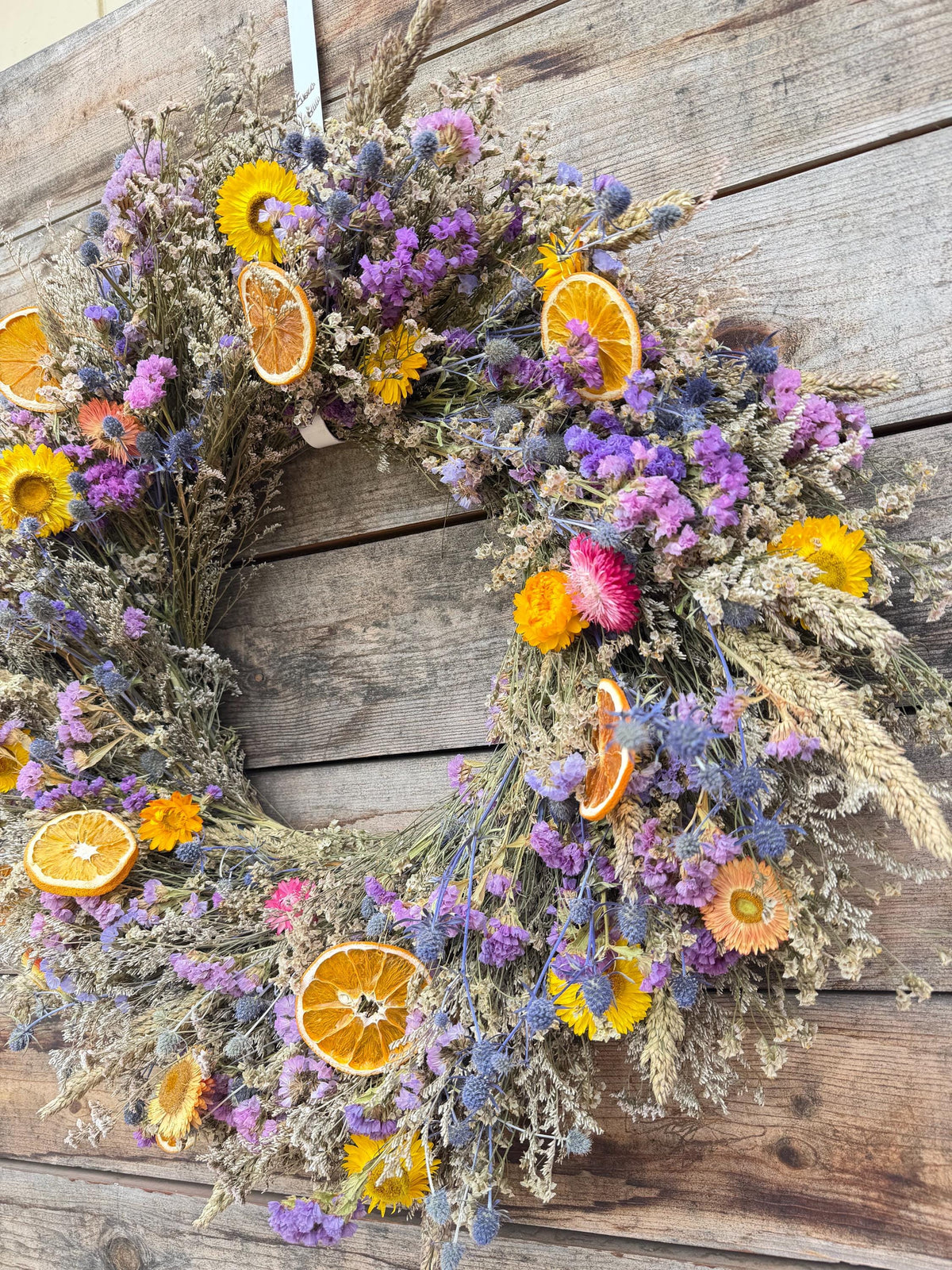 Dried Flower Mix Wreath – Front Door Decor, Seasonal Home Accent
