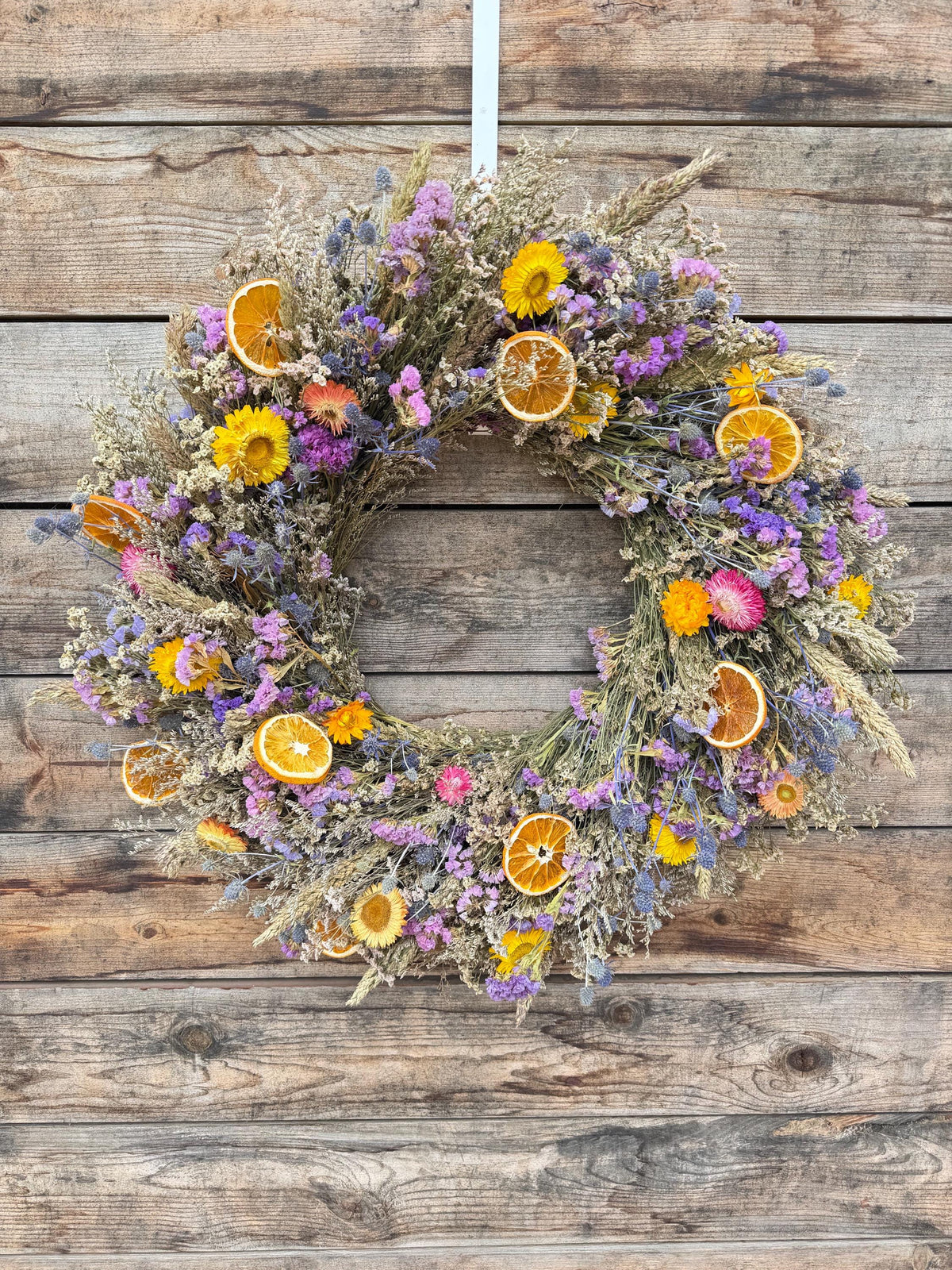 Dried Flower Mix Wreath – Front Door Decor, Seasonal Home Accent