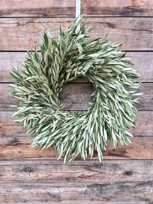 Fresh Real Olive Greenery Wreath – Farmhouse Rustic – Events